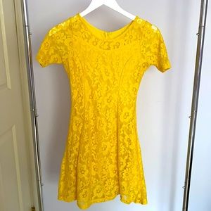 Yellow Lace Small Mini Dress